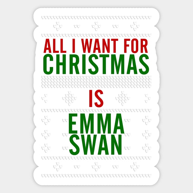 All I want for Christmas is Emma Swan Sticker by AllieConfyArt